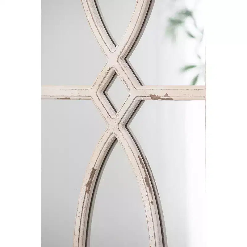 Miroir mural rectangulaire en bois, 40,6 x 58,4 cm, avec cadre blanc vieilli - Lot de 2