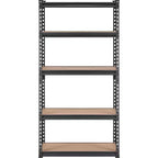 VIYET 5-Tier Adjustable Storage Shelving Unit, 2000LBS Total Capacity Heavy-Duty Metal Rack, 30L12W60H for Garage/Kitchen/Pantry/Basement (Black)