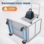 Chariot de transport à panneaux en acier 2-en-1 robuste avec plateforme de 91x61 cm - Cadre en acier de 1000 kg, panneaux/plateau à conversion rapide, roulettes pivotantes à 360° avec frein