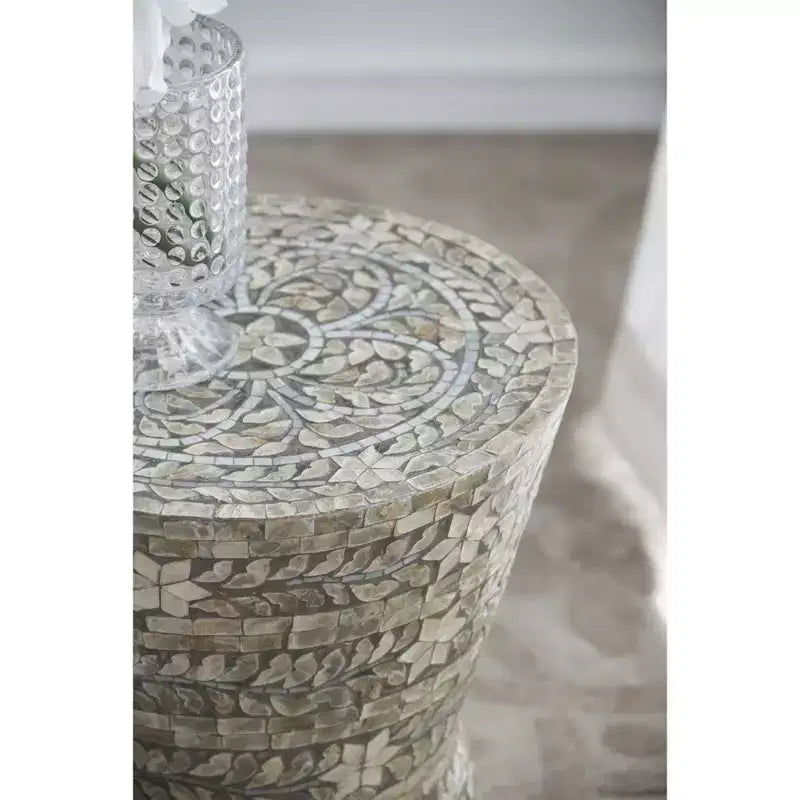 Table d'appoint/tabouret Capiz conique pour jardin D14x19