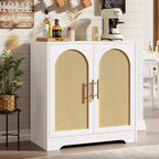Buffet moderne avec 2 portes en rotin, meuble de rangement, console, meuble bar à café pour le salon, le couloir et l'entrée
