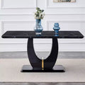 GDFStudio Takumi Modern Wooden Dining Table with Imitation Marble Grain
