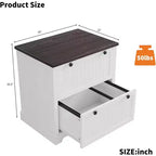Classeur latéral 2 tiroirs en bois de 30 po. Inclut des dossiers suspendus pour documents A4/Lettre/Légal, rangement élégant pour bureau à domicile/salon.