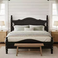 Polibi Wood Platform Bed Frame with Turned Posts