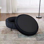TUYOHW Pouf moderne avec rangement, repose-pieds rembourré en velours avec couvercle réversible, tabouret en forme de citrouille pour salon, chambre, entrée