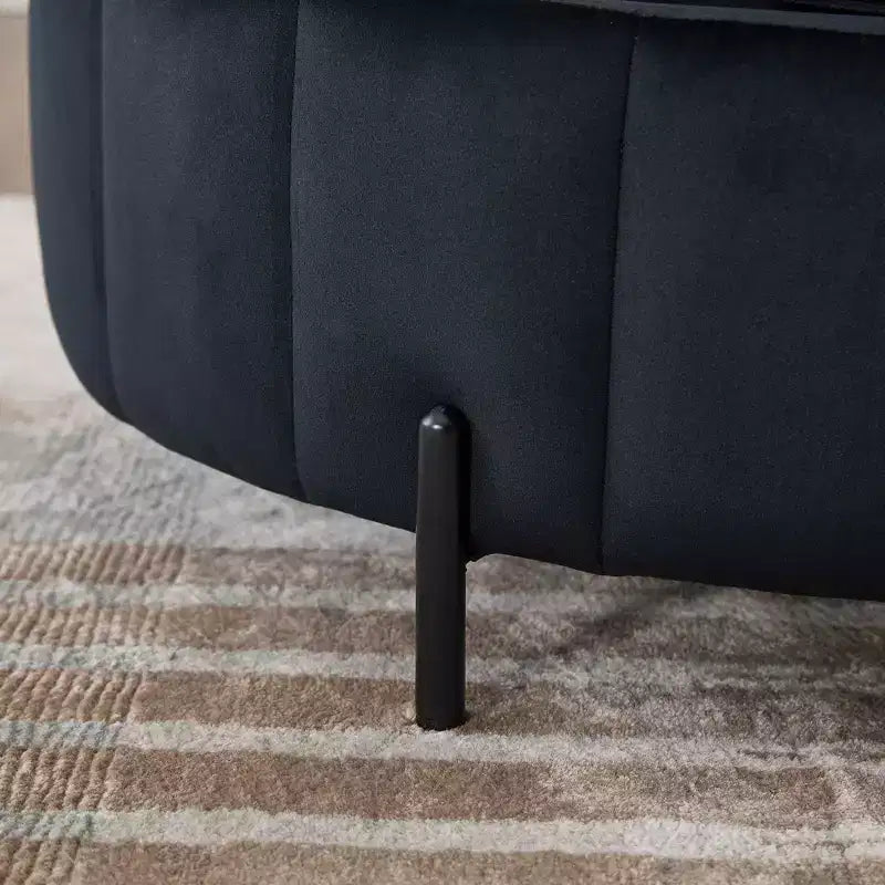 TUYOHW Pouf moderne avec rangement, repose-pieds rembourré en velours avec couvercle réversible, tabouret en forme de citrouille pour salon, chambre, entrée