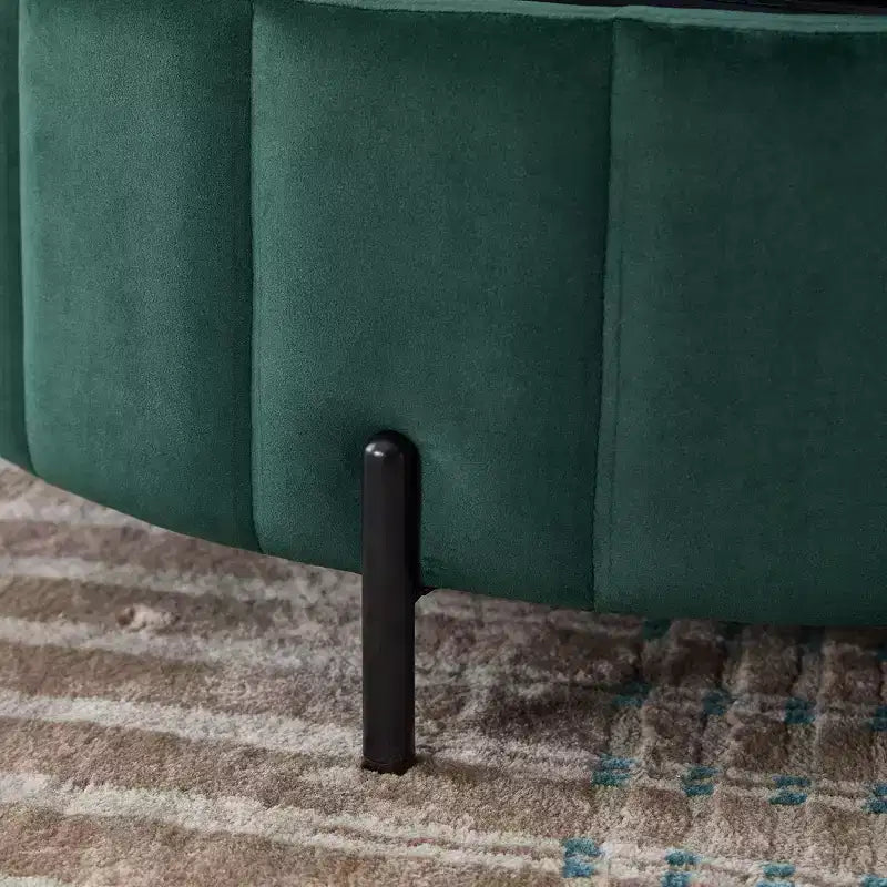 TUYOHW Pouf moderne avec rangement, repose-pieds rembourré en velours avec couvercle réversible, tabouret en forme de citrouille pour salon, chambre, entrée