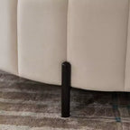 TUYOHW Pouf moderne avec rangement, repose-pieds rembourré en velours avec couvercle réversible, tabouret en forme de citrouille pour salon, chambre, entrée