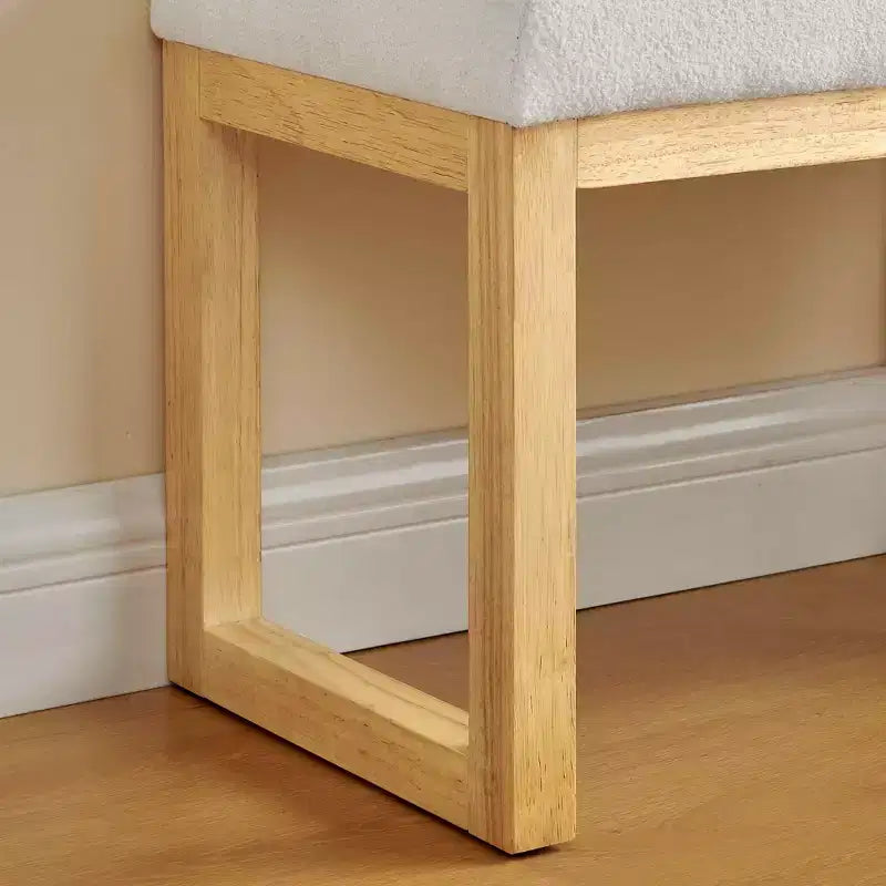 Banc à chaussures MAYEERTY avec cadre en bois et siège rembourré doux pour petit espace, couloir, salon, beige