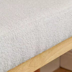 Banc à chaussures MAYEERTY avec cadre en bois et siège rembourré doux pour petit espace, couloir, salon, beige