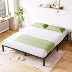 Cadre de lit Queen size 14/16, sommier tapissier non requis, cadre de plateforme métallique robuste, montage facile, forte capacité de charge, silencieux