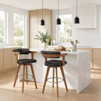 Art Leon Lot de 2 tabourets de bar pivotants rembourrés en similicuir avec structure en bois massif