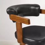 Art Leon Lot de 2 tabourets de bar pivotants rembourrés en similicuir avec structure en bois massif