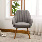 Chaise d'appoint contemporaine TUYOHW, fauteuil en tissu à dossier courbé avec pieds en bois massif, chaise longue rembourrée pour le salon, le bureau, le hall d'entrée