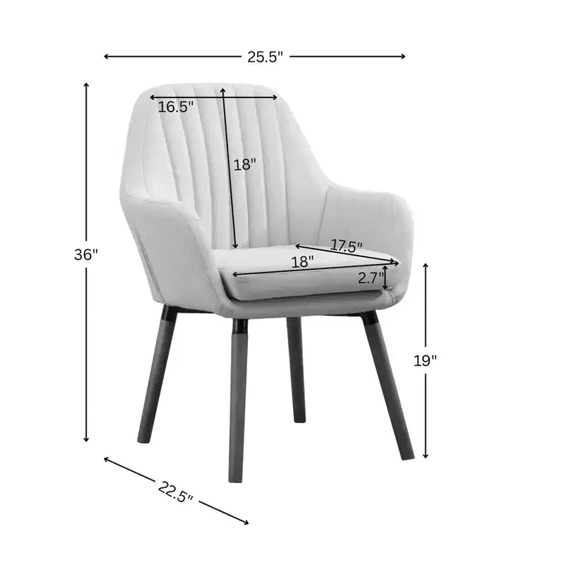 Chaise d'appoint contemporaine TUYOHW, fauteuil en tissu à dossier courbé avec pieds en bois massif, chaise longue rembourrée pour le salon, le bureau, le hall d'entrée