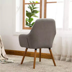 Chaise d'appoint contemporaine TUYOHW, fauteuil en tissu à dossier courbé avec pieds en bois massif, chaise longue rembourrée pour le salon, le bureau, le hall d'entrée