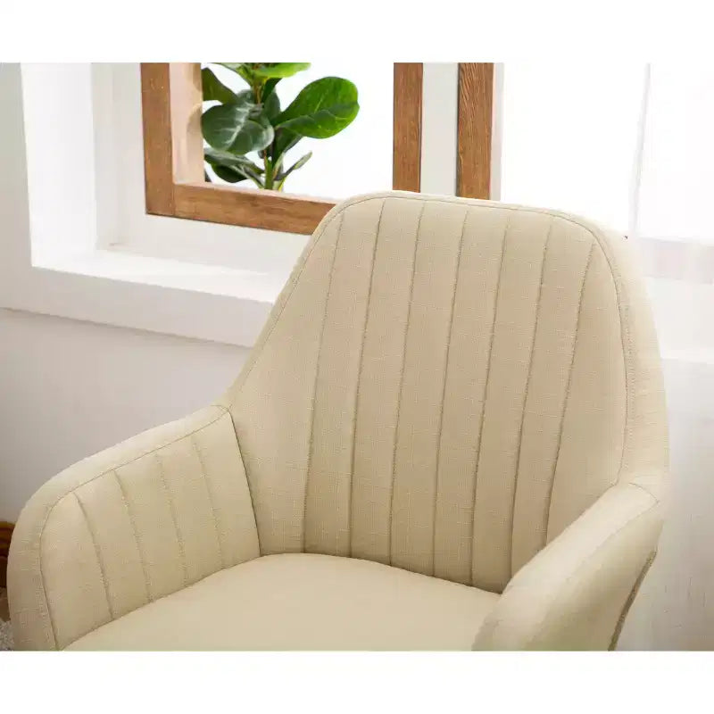 Chaise d'appoint contemporaine TUYOHW, fauteuil en tissu à dossier courbé avec pieds en bois massif, chaise longue rembourrée pour le salon, le bureau, le hall d'entrée