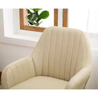 Chaise d'appoint contemporaine TUYOHW, fauteuil en tissu à dossier courbé avec pieds en bois massif, chaise longue rembourrée pour le salon, le bureau, le hall d'entrée