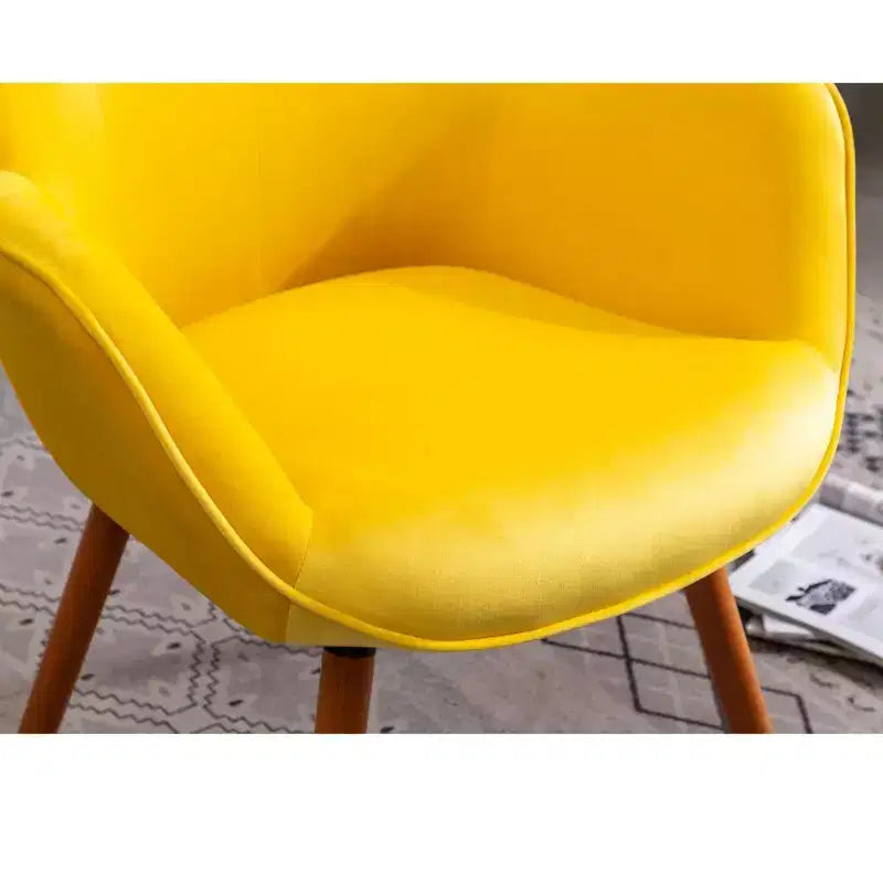 TUYOHW Fauteuil d'appoint en velours soyeux, chaise longue avec dossier capitonné, pieds en bois massif, fauteuil crapaud rembourré en mousse pour salon, salle à manger