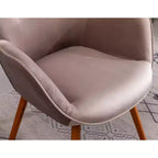 TUYOHW Fauteuil d'appoint en velours soyeux, chaise longue avec dossier capitonné, pieds en bois massif, fauteuil crapaud rembourré en mousse pour salon, salle à manger