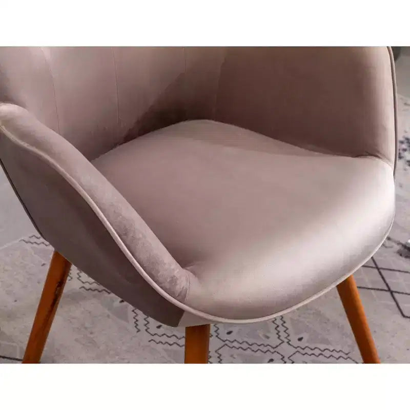 TUYOHW Fauteuil d'appoint en velours soyeux, chaise longue avec dossier capitonné, pieds en bois massif, fauteuil crapaud rembourré en mousse pour salon, salle à manger