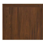 Meuble buffet Moreno rectangulaire de 60 x 18 pouces avec 3 portes, style industriel contemporain, en placage de noyer