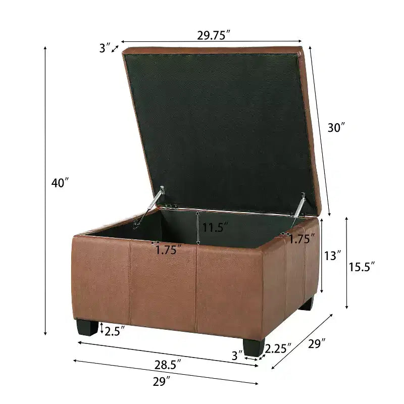 Christopher Knight Home Michiko Ottoman de rangement moderne en bois et similicuir