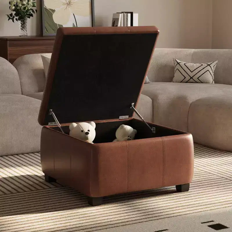 Christopher Knight Home Michiko Ottoman de rangement moderne en bois et similicuir