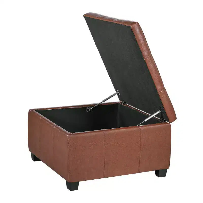 Christopher Knight Home Michiko Ottoman de rangement moderne en bois et similicuir