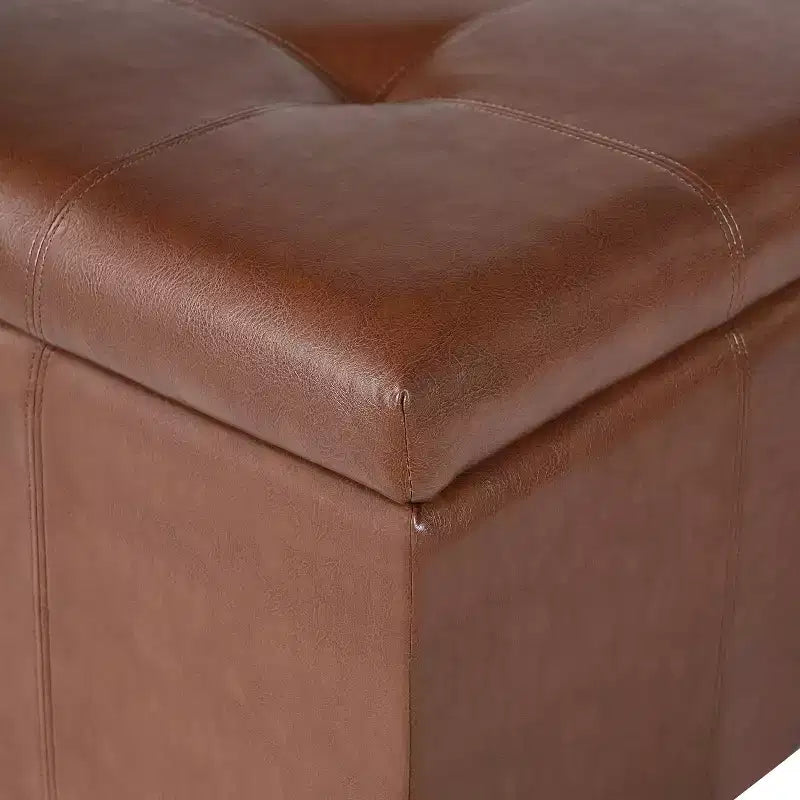 Christopher Knight Home Michiko Ottoman de rangement moderne en bois et similicuir