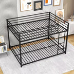 MAYEERTY Lit superposé double en métal avec barrières de sécurité, robuste et compact pour chambre à coucher