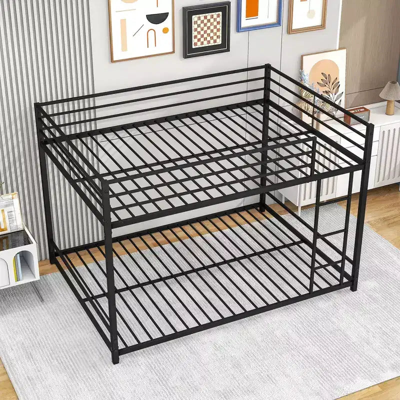 MAYEERTY Lit superposé double en métal avec barrières de sécurité, robuste et compact pour chambre à coucher