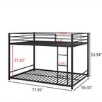 MAYEERTY Lit superposé double en métal avec barrières de sécurité, robuste et compact pour chambre à coucher