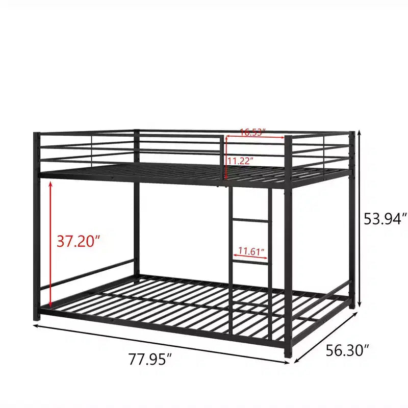 MAYEERTY Lit superposé double en métal avec barrières de sécurité, robuste et compact pour chambre à coucher