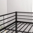 MAYEERTY Lit superposé double en métal avec barrières de sécurité, robuste et compact pour chambre à coucher