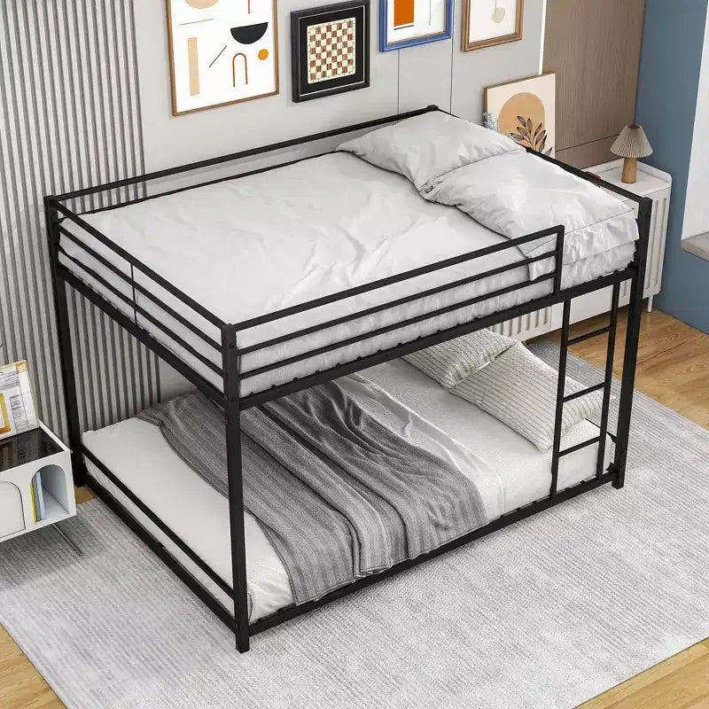 MAYEERTY Lit superposé double en métal avec barrières de sécurité, robuste et compact pour chambre à coucher
