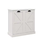 sumyeg Tilt-Out Laundry Hamper Cabinet with Two Sorting Compartments and Top Shelf Organizer
