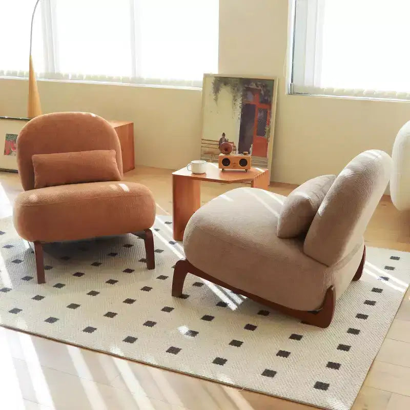 Fauteuil d'appoint rembourré moderne et mignon, chaise de lecture confortable sans accoudoirs pour salon, chambre, appartement ou balcon - Panipeachy