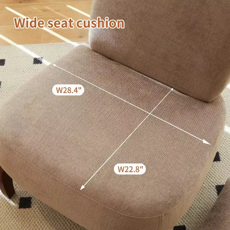 Fauteuil d'appoint rembourré moderne et mignon, chaise de lecture confortable sans accoudoirs pour salon, chambre, appartement ou balcon - Panipeachy