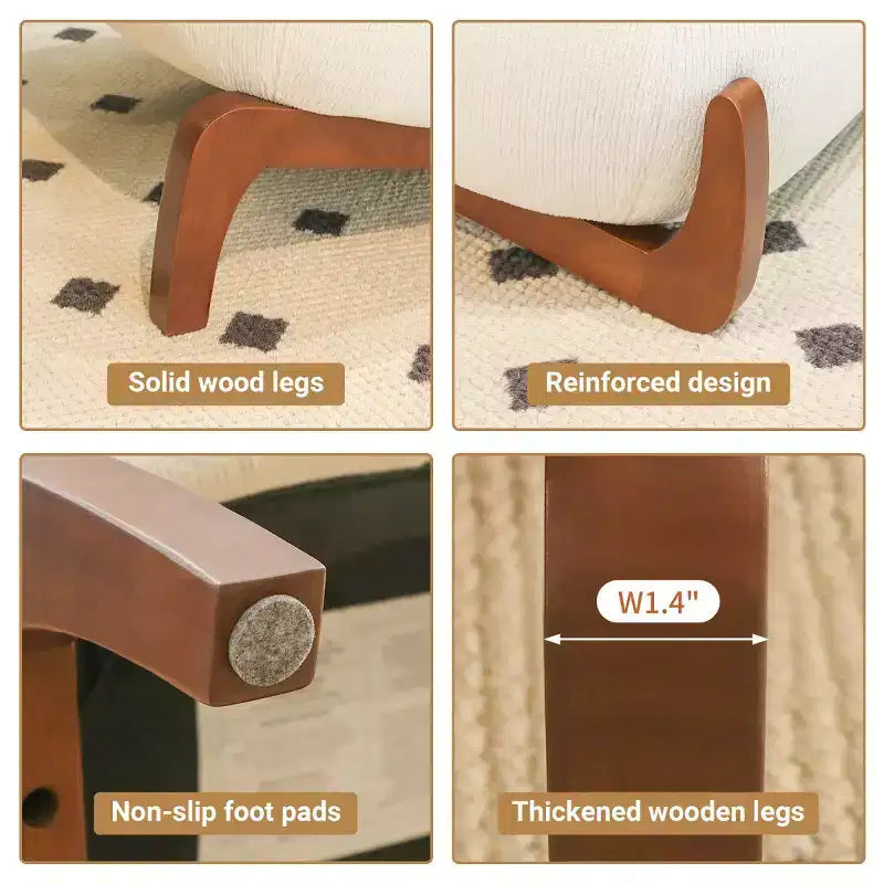Fauteuil d'appoint rembourré moderne et mignon, chaise de lecture confortable sans accoudoirs pour salon, chambre, appartement ou balcon - Panipeachy