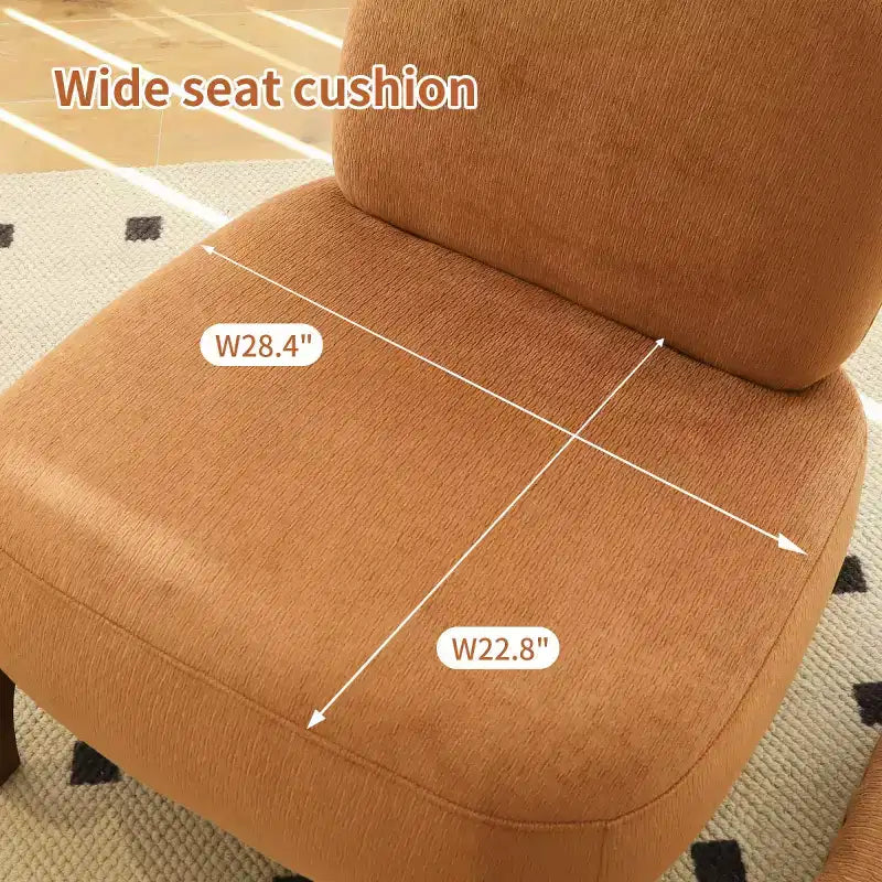 Fauteuil d'appoint rembourré moderne et mignon, chaise de lecture confortable sans accoudoirs pour salon, chambre, appartement ou balcon - Panipeachy