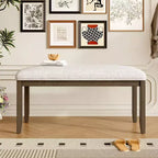 TUYOHW 38 Banc ottoman moderne rembourré pour entrée avec pieds en bois, tabouret polyvalent pour salon, chambre, couloir