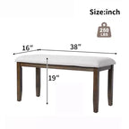 TUYOHW 38 Banc ottoman moderne rembourré pour entrée avec pieds en bois, tabouret polyvalent pour salon, chambre, couloir