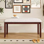 TUYOHW 38 Banc ottoman moderne rembourré pour entrée avec pieds en bois, tabouret polyvalent pour salon, chambre, couloir