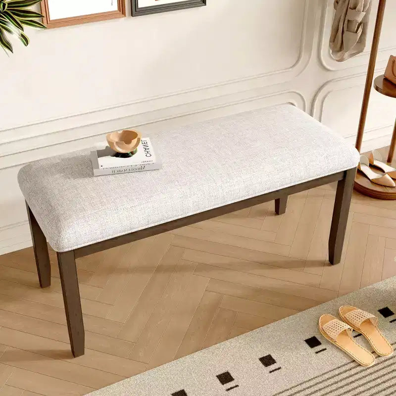 TUYOHW 38 Banc ottoman moderne rembourré pour entrée avec pieds en bois, tabouret polyvalent pour salon, chambre, couloir