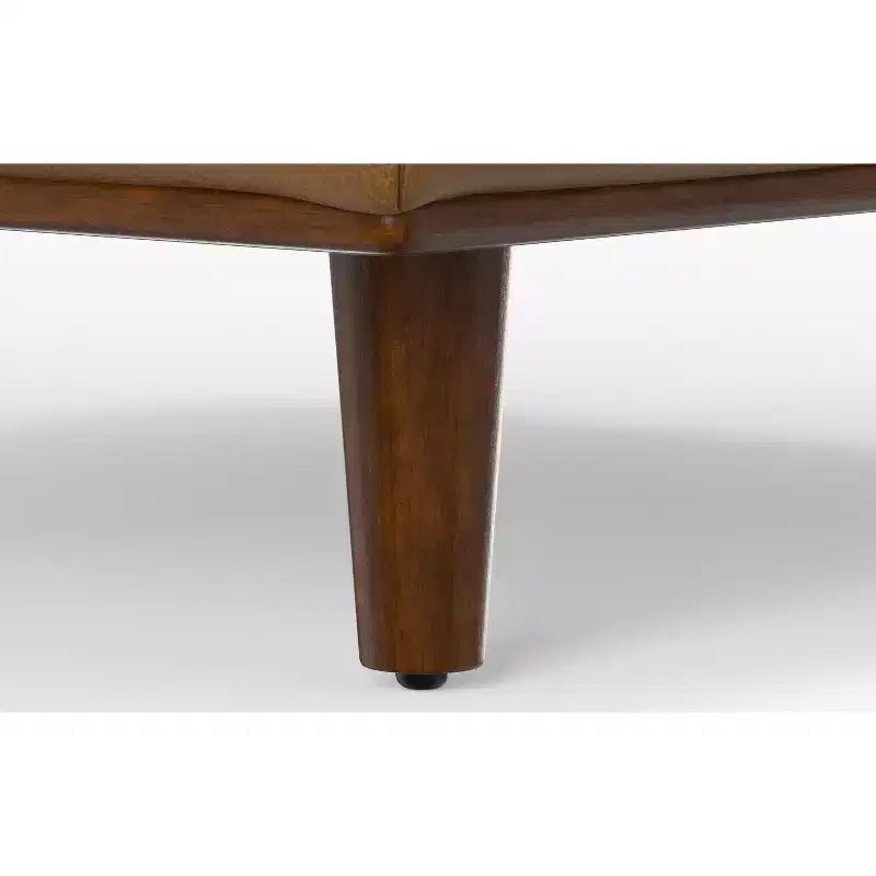 Brixley - Table ottomane de style Mid-Century Modern de 33 pouces de large en cuir véritable