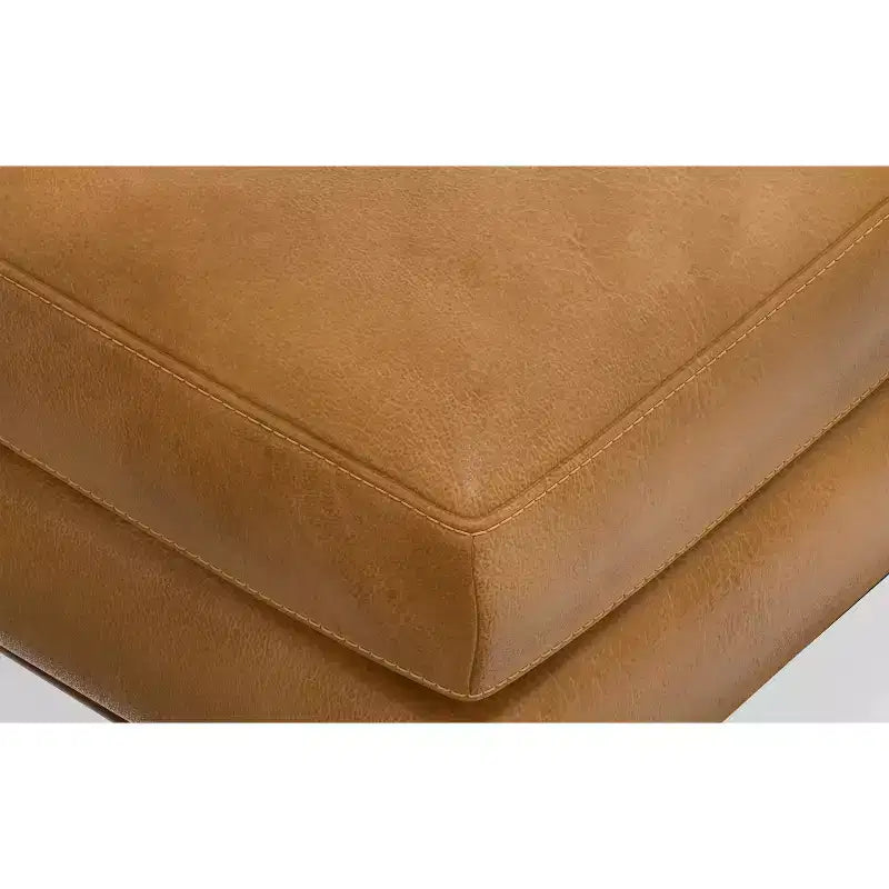 Brixley - Table ottomane de style Mid-Century Modern de 33 pouces de large en cuir véritable