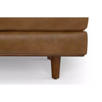 Brixley - Table ottomane de style Mid-Century Modern de 33 pouces de large en cuir véritable