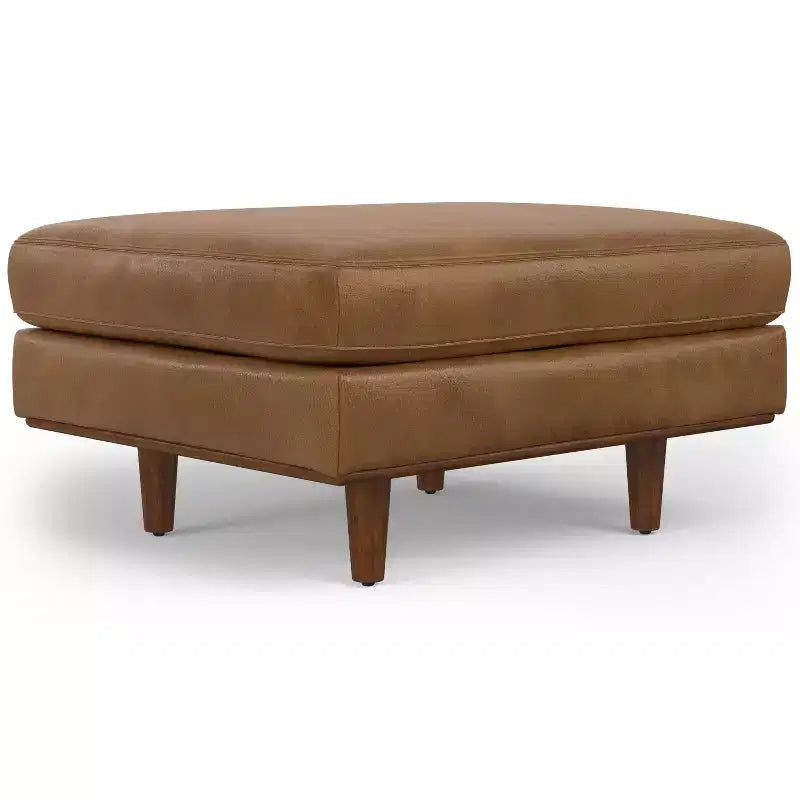Brixley 33 inch Wide Mid-Century Modern Table Ottoman in Genuine Leather