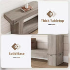 Console de ferme de 63 pouces, table d'entrée à 2 niveaux avec base en forme de H, table d'entrée étroite, longue table de canapé, table d'appoint de couloir pour salon